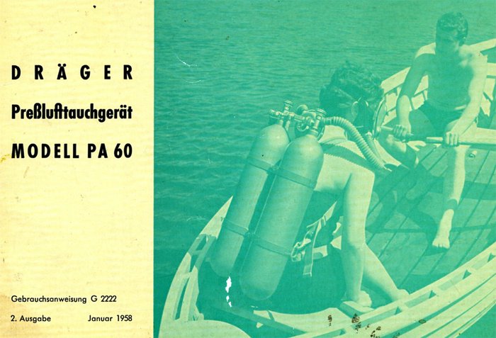 Hier eine Abbildung von Dräger, der Farbkontrast am PTG entspricht jenem Gerät weiter oben mit dem Seemann im gestreiften T-Shirt. Das Katalog-Titelbild ist gekontert, die Reserveschaltung sitzt auf der falschen Seite. . .