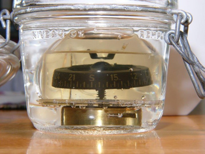 Unter Wasser &quot;schrumpft&quot; die Rosenkarte um 1/3. . .  Das schöne alte Einmachglas ist von Cecile &amp; Jean Grepinet, darin waren eingemachte Kirschen aus dem Beaujolaise.