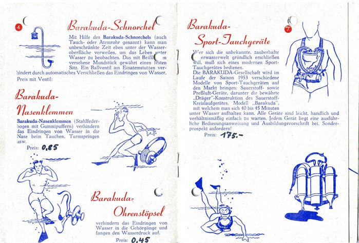Hier bietet Barakuda ein Kreislaufgerät von Dräger an und Ohrenstöpsel &quot;die den Wasserdruck auffangen&quot;. . .